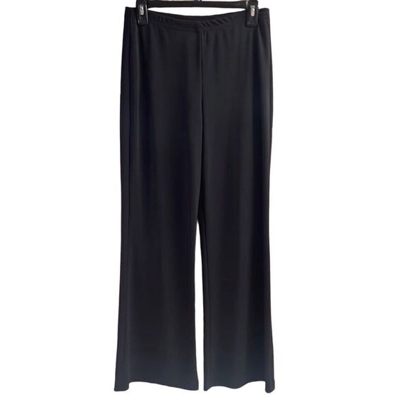 CONNECTED Petite Black Polyester Stretch Waist Flared Leg Pants Petite Size 8P - Picture 1 of 6